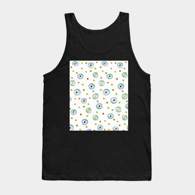 Blue Round Pattern Tank Top by Zamen